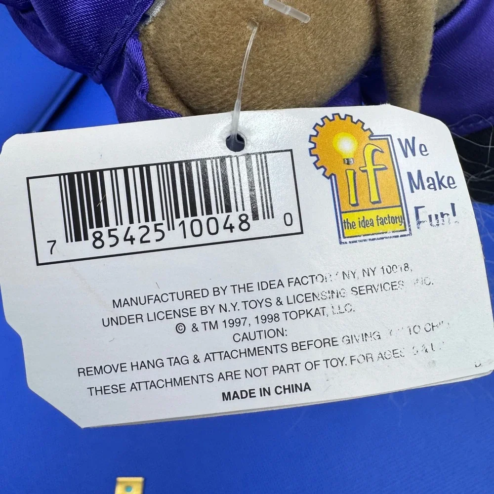 Infamous Meanies NWT Vintage 1998 Donkeyng the Promoter Plush Purple Suit Retro